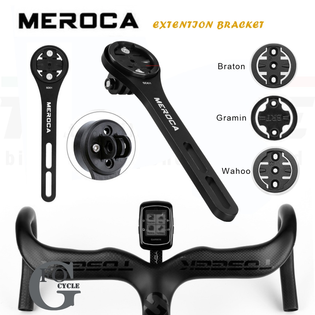 ขาจับไมล์ MEROCAสำหรับแฮนด์ Integrated หลายฟังชั่น ขายึดไมล์ ขาไมล์จักรยาน ใส่ได้หลายรุ่น Garmin,Bry