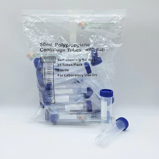 Free-standing Centrifuge Tube 50ml ,Sterile, หลอดทดลองแบบตั้งโต๊ะ ขนาด50 มล.(25 ชิ้น/แพ็ค) (หลอดเก็บเมล็ดกาแฟ)