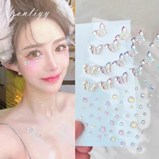 ส่งเร็ว🌼สติกเกอร์แต่งใบหน้ารูปผีเสื้อเพชรหรูหราแฟชั่นสไตล์เก…