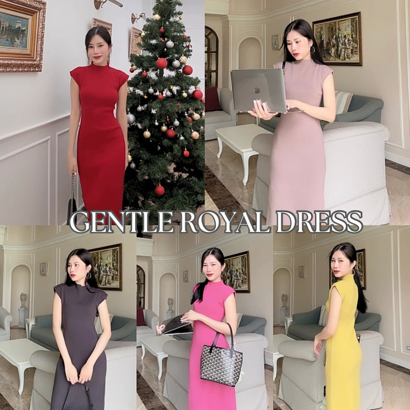KANYA - Gentle Royal Dress เดรสผ้าไหมพรม คอปีน (1A-1J) / (11A-11J)
