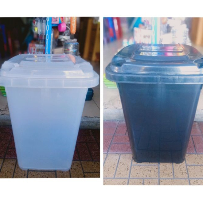 ถังขยะใบใหญ่มีฝาปิด ความจุ 60 ลิตรขนาดกว้าง 51 ซม. ยาว 43 ซม. สูง 57 ซม.
