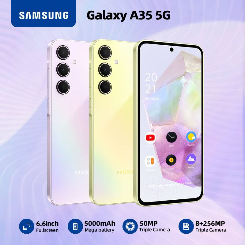 Samsung Galaxy A35 5G (8+256GB) กล้องหลัก 50MP |. แบตเตอรี่ชาร์จ 5000mAh 25W รับประกันหนึ่งปี