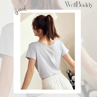 WellBuddy เสื้อกีฬา เสื้ออกกำลังกายผู้หญิง เสื้อโยคะ ใส่ได้ 2 ด้าน (Twist Knot Top)
