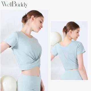 WellBuddy เสื้อกีฬา เสื้ออกกำลังกายผู้หญิง เสื้อโยคะ ใส่ได้ 2 ด้าน (Twist Knot Top)