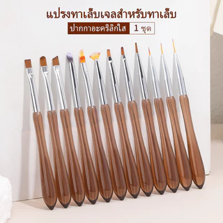Nawoelite เล็บ หัวแปรง สีเพ้นท์ tool แปรงทาเล็บอะคริลิก 12 ชิ้น เครื่องมือทำเล็บมัลติฟังก์ชั่น เครื่องมือทำเล็บมืออาชีพ