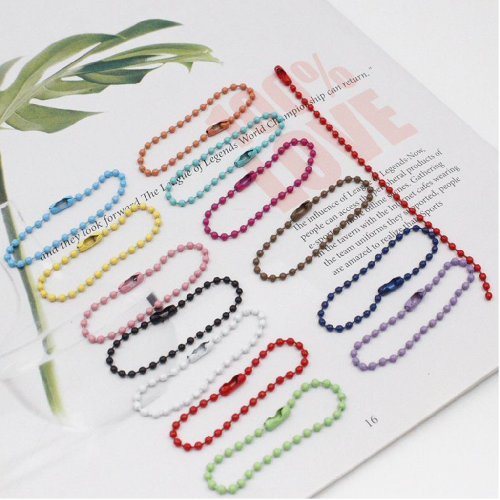 โซ่ไข่ปลา สายโซ่ลูกปัด ทรงกลม สีสดใส 10 ชิ้น สําหรับทําเครื่องประดับ พวงกุญแจ สร้อยข้อมือ - รูปที่ 7