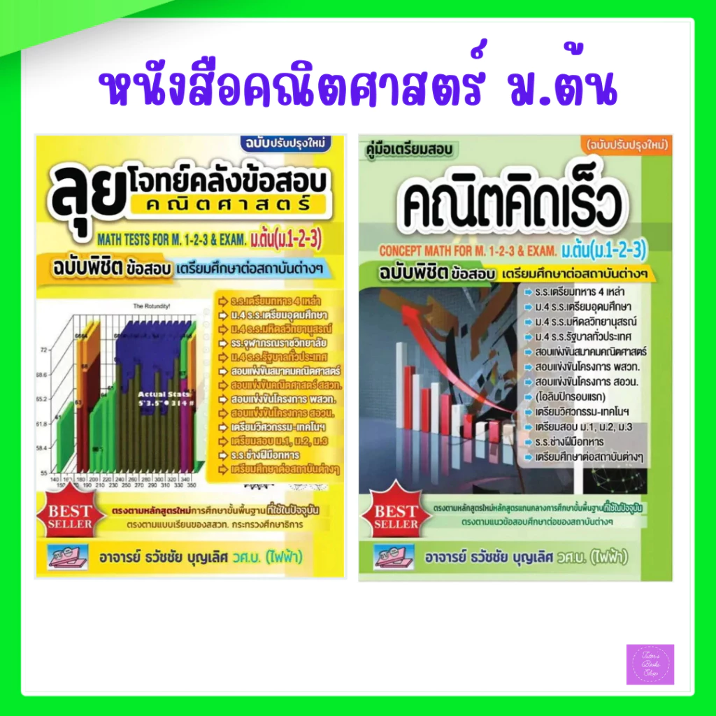 คู่มือเตรียมสอบคณิตคิดเร็ว ม.ต้น (ม.1-2-3) | ลุยโจทย์คณิตศาสตร์ | คณิตคิดเร็ว ม.ต้น