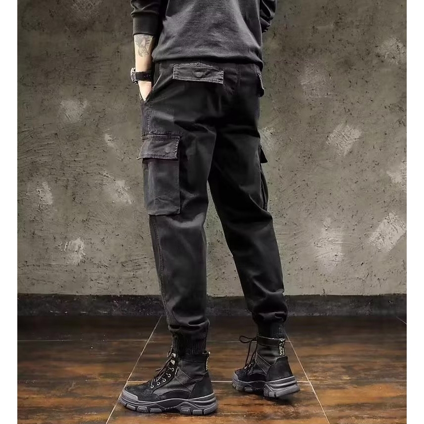 Fancy Fashion กางเกงคาร์โก้ลําลอง ทรงหลวม ขนาดใหญ่ แต่งกระเป๋าหลายช่อง คุณภาพสูง แฟชั่นสําหรับผู้ชาย ไซซ์ L - 5XL - รูปที่ 4