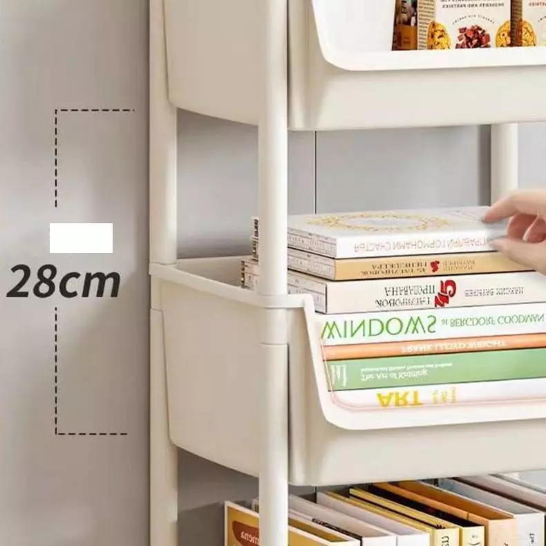ชั้นวางของรถเข็นพลาสติก 3 ชั้น พร้อมล้อเลื่อน+ที่จับ รถเข็นเก็บของ เคลื่อนย้ายสะดวก วางของในครัว รุ่นฮิต thumbnail 8