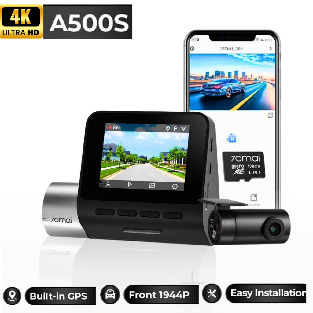 Pro Plus Dash Cam A500s 1944P Built-In GPS 2.7K Full HD 70mai A500s Car Camera กล้องติดรถยน [สต็อกพร้อม]