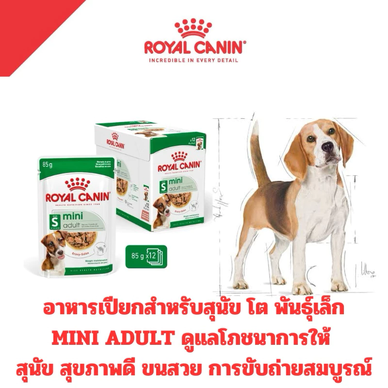 [อาหารเปียกสุนัขโตพันธุ์เล็ก] ROYAL CANIN Mini ADULT 12*85g [12ซอง]