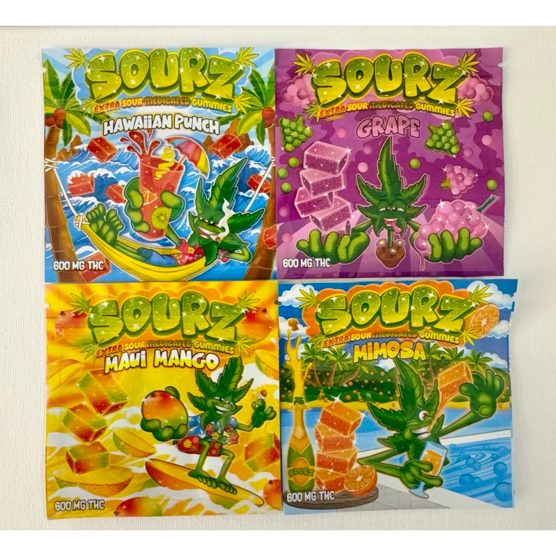 (ถุงเปล่า Empty Bags)High Quality Mylar Zip Bag Sourz Gummies Edibles Packaging Smell Proof Water Pr