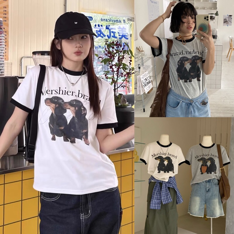 เสื้อยืดแขนสั้นสกรีนลายน้องหมารุ่น 3140 TAG WG.WE