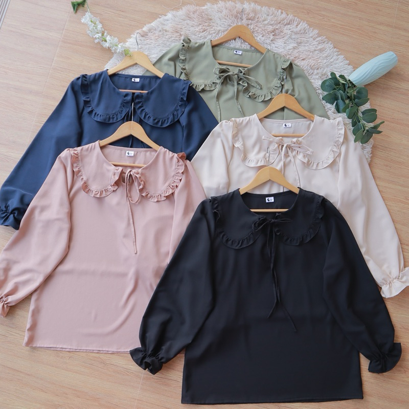 A318 เสื้อคอบัวระบาย / อก 46