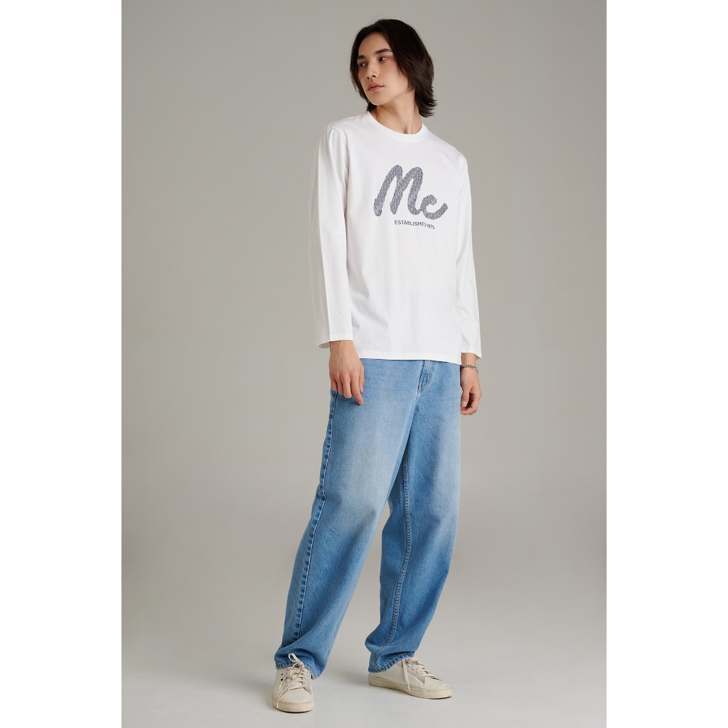 Mc jeans เสื้อยืดแขนยาวผู้ชาย คอกลม MTTZ901