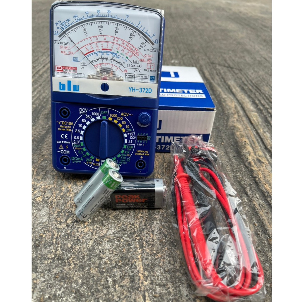 blu มัลติมิเตอร์ อนาล็อก รุ่น YH-372D Analog Multimeter มิเตอร์เข็ม เครื่องวัดไฟ