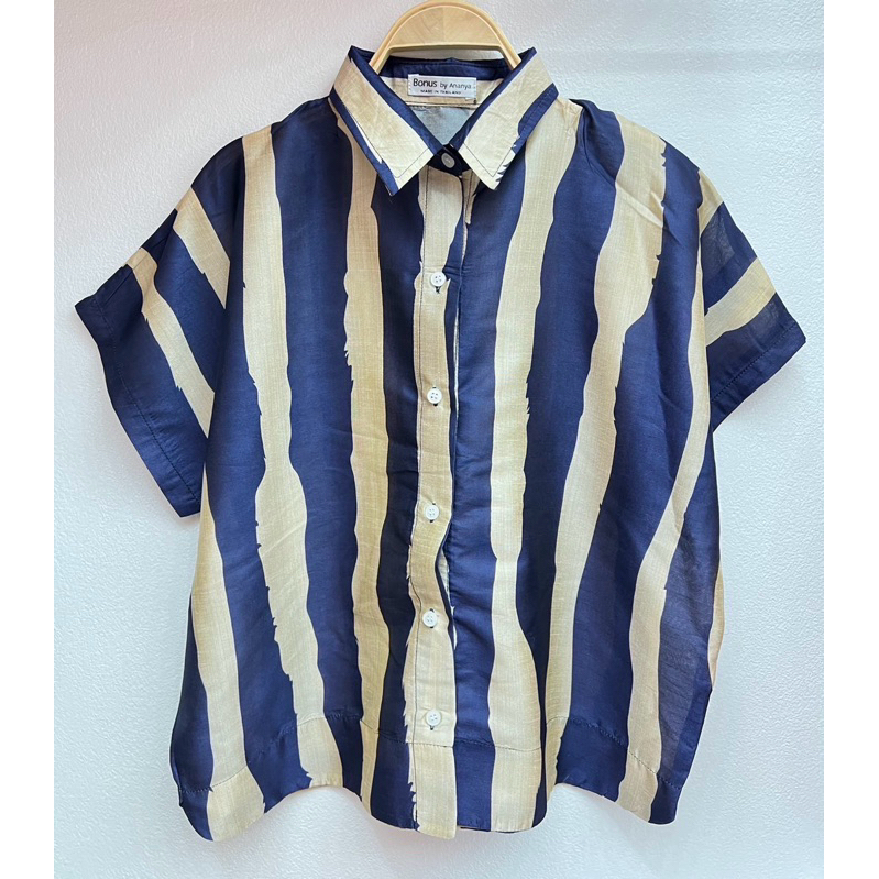 เสื้อคอปกเชิ้ตแขนสั้นแขนในตัว ผ้าไหมอินเดีย รูปที่ 4