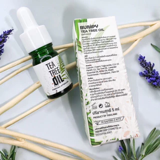 Tea Tree Oil ทีทรีออยล์ทาแผลหลังเจาะ แผลบั๊มพ์ (มี อย.) ทาสะดือ คิ้ว จมูก หู ปากภายนอก ลดอักเสบ ระบม แดง ปวดหลังเจาะ