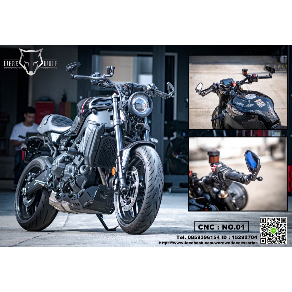 ตุ้มพร้อมกระจกปลายแฮน MT07,MT09,XSR700,XSR900,MT-09Gen3,XSR700Gen2,XSR900Gen2,MT-10