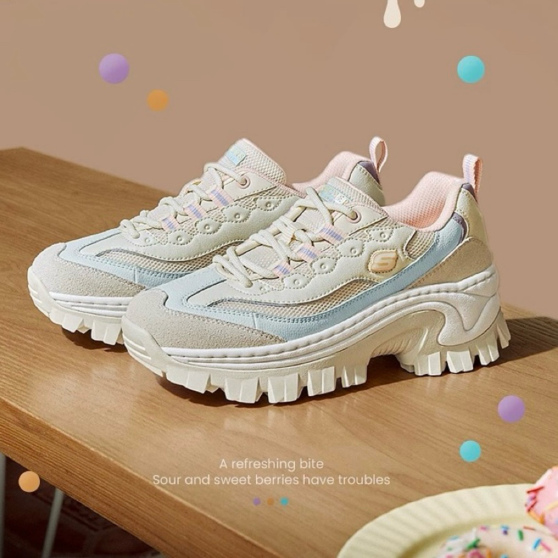 🤍Pre-order🤍 Skechers Cake house (177233) รองเท้าผ้าใบ สีพาสเทล ส้นสูง5.5cm แท้💯 (ลิงค์1)