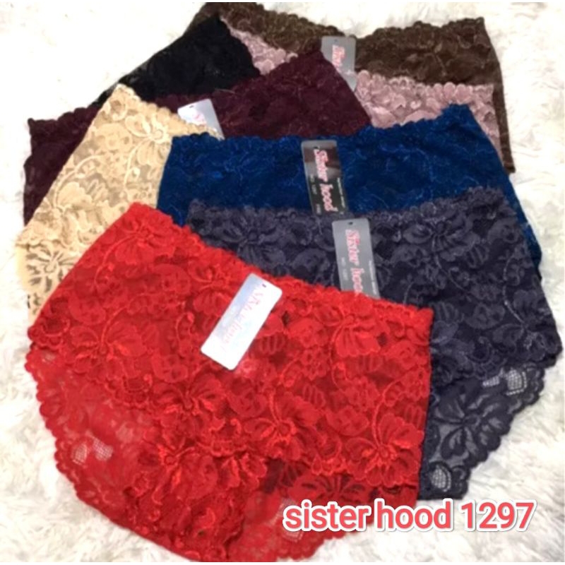 กางเกงในหญิง sister hood 1297 ฟรีไซส์ ผ้าลูกไม้เต็มตัว ผ้าลูกไม้นิ่มไม่คันใส่สบาย