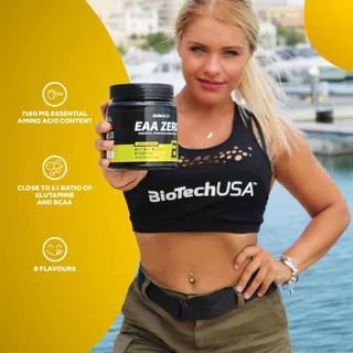 BioTech USA EAA ZERO 350 g ( Amino - sugar-free essential amino acids enriched with L-glutamine)
