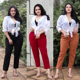 (โค้ดส่งฟรี) CAVIARE กางเกง9ส่วน 22สี ไซส์ S-3XL ผ้ายืด ยับย…