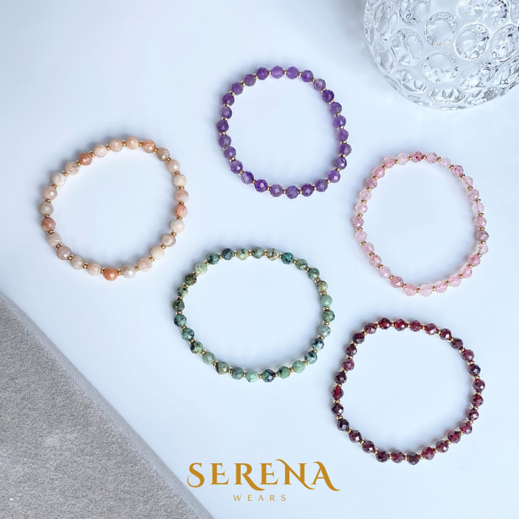 SERENA กำไลหินแท้ เจียรเหลี่ยม ขนาด 5mm Lot2