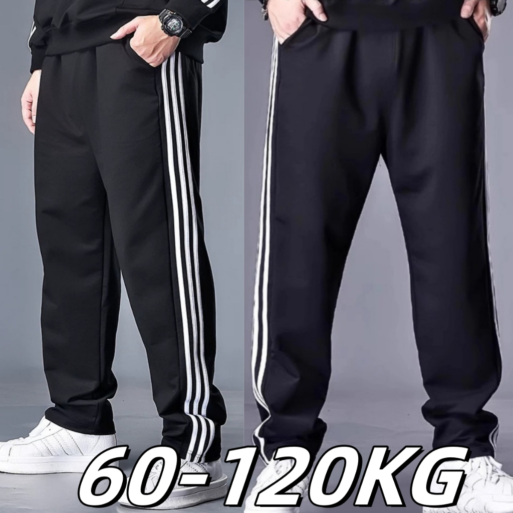 กางเกงสแล็คชาย 60-120KG กางเกงวอม ขนาดใหญ่ ขาปล่อยแถบคู่ ผ้าฝ้าย ผ้ายืด เหมาะสำหรับผู้ชายและผู้หญิงทุกคน