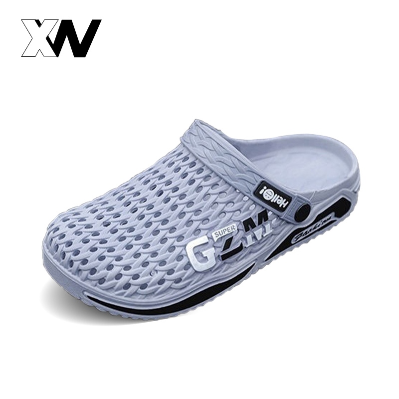 XWbrand แฟชั่นใหม่ รองเท้าแตะสำหรับผู้ชาย สวมใส่ง่ายมากพื้นนิ่ม ทนทาน ผลิตจากยางอย่างดี ทำความสะอาดง่าย สวมใส่สบายส