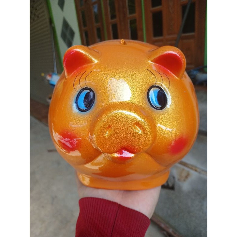 กระปุกออมสิน หมูอ้วน ไซค์L (แตกเสียหายเปลี่ยนใหม่ให้ฟรี)