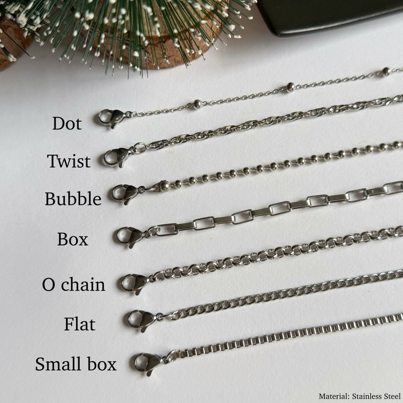 MATA – [รวม] สร้อยข้อมือสแตนเลส กำไลสแตนเลส (กำไลเปล่า ไม่รวมของตกแต่ง)