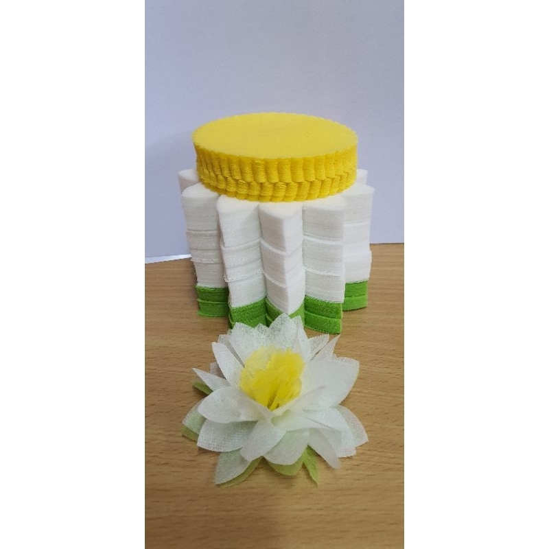 #กระดาษห่อเหรียญชุดดอกบัวหลวงสีขาว5ชั้นมี500แผ่นพร้องยางนำไปห่อได้100ดอก - รูปที่ 2