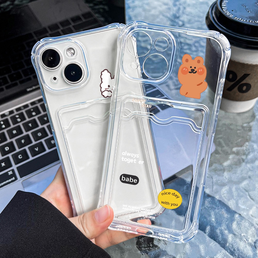 เคสโทรศัพท์มือถือแบบใส่บัตรได้ for iPhone 11 13 XR 15 Pro Max 12 16 Pro Max case iPhone 14 7 Plus 8 Plus XS Max 15 Plus