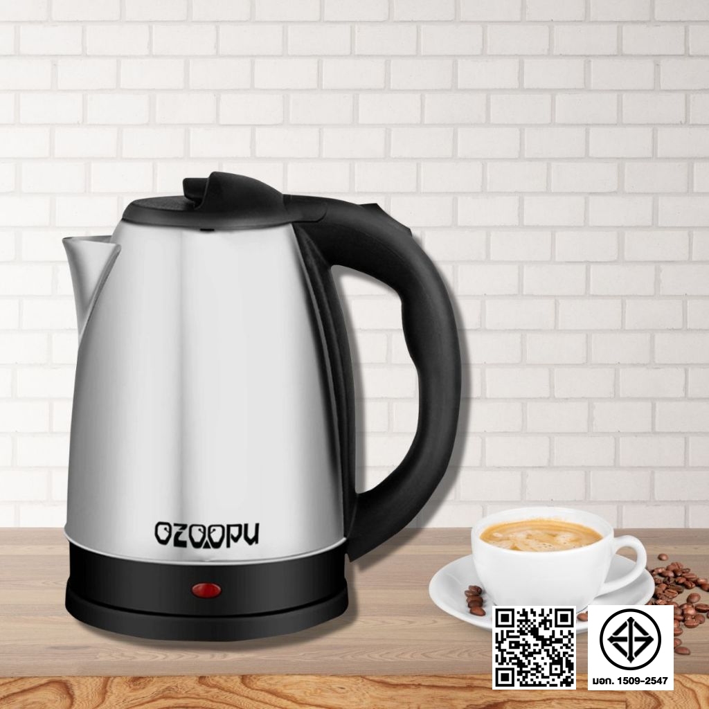 กาต้มน้ำไฟฟ้า กาต้มน้ำสแตนเลส กาต้าน้ำขนาด Ozoopu 2 ลิตร