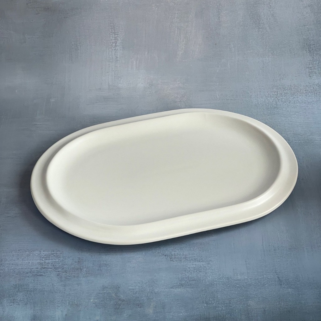 จานวงรี จานเซรามิค สไตล์โมเดิร์น มี2ขนาด เคลือบด้านสีขาว - AT1CERAMIC - รูปที่ 4