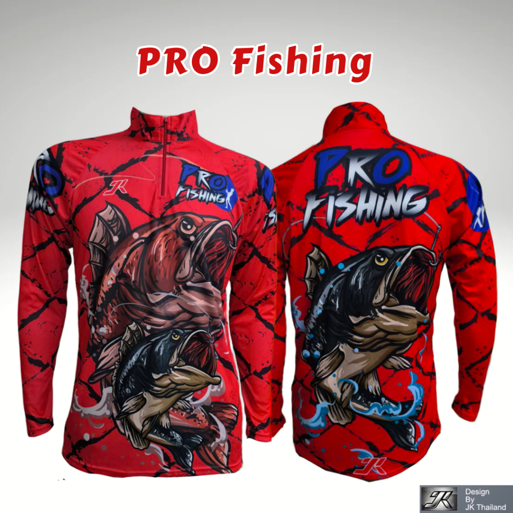 เสื้อตกปลา JK Thailand เสื้อกันยูวี ลาย PRO FISHING ป้องกันรังสี UV 80% แห้งเร็ว