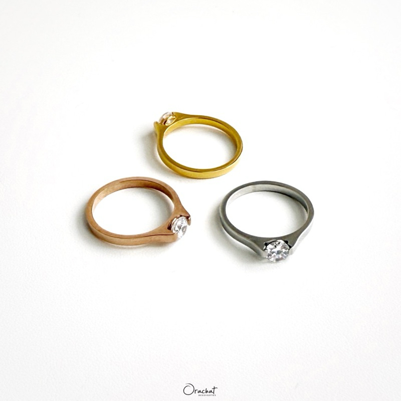 Orachat | Bonnie 14k ring. (แหวนตัวเรือนสแตนเลส)