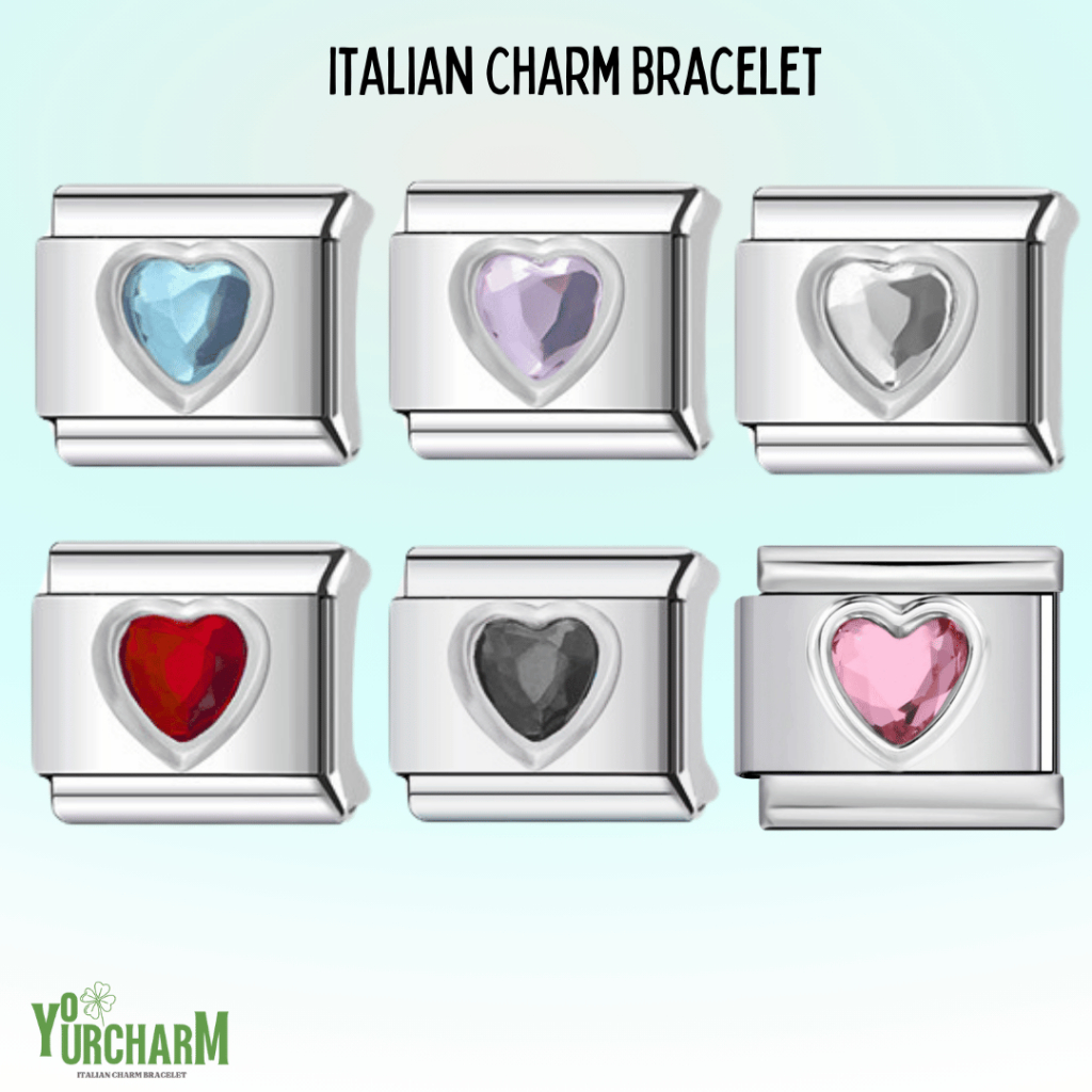 yourcharm italian charm bracelet อิตาเลี่ยนชาร์ม  ราคาต่อ 1 ชิ้น set: หัวใจ