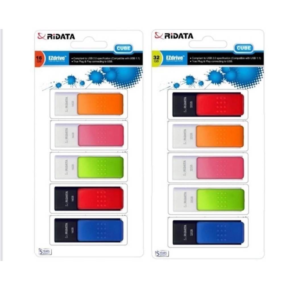 แฟลชไดรฟ์ Flash Drive จัดเก็บข้อมูล RiDATA รุ่น CUBE 16GB/32GB ใช้งานทนทาน พกพาง่าย