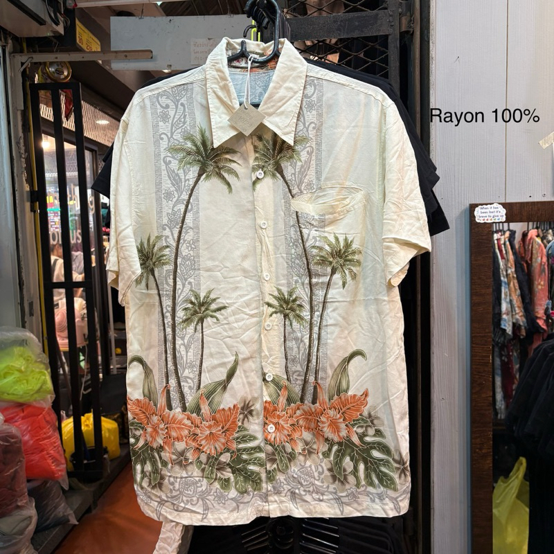 เสื้อเชิ้ตลายดอก แนวฮาวาย แบรนด์ ผ้าดี มือสอง วินเทจ ไซส์ใหญ่ ใหญ่มาก ไซส์เล็ก