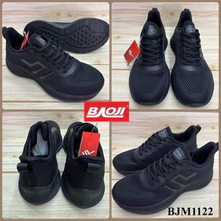 Baoji BJM 1122 / 1122A รองเท้าผ้าใบชาย รองเท้าสนึกเกอร์ บาโอจิ (41-47) สีดำ/ดำขาว ซห/ซป