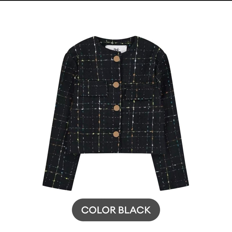 bnk brand Milan tweed jacket color black new