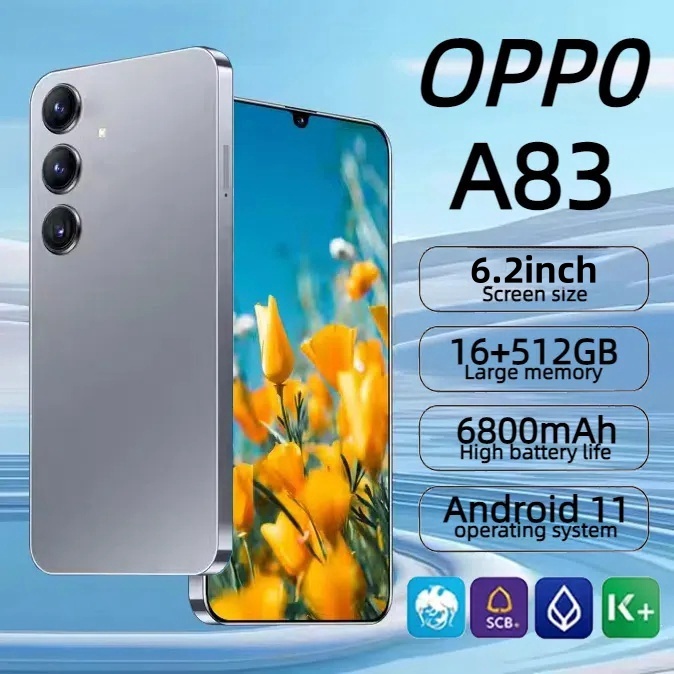 0PP0 A83 5G สมาร์ทโฟน 6.2 นิ้ว 16 + 512GB หน่วยความจำ 6800mAh แบตเตอรี่โทรศัพท์เล่นเกมราคาถูกรับประก