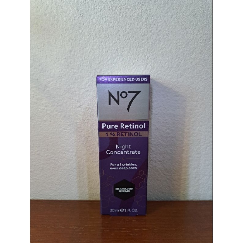 No7 Pure Retinol 1% Retinol Night Concentrate 30 ml. นัมเบอร์เซเว่น เพียว เรตินอล 1% เรตินอล ไนท์ คอนเซ็นเทรท