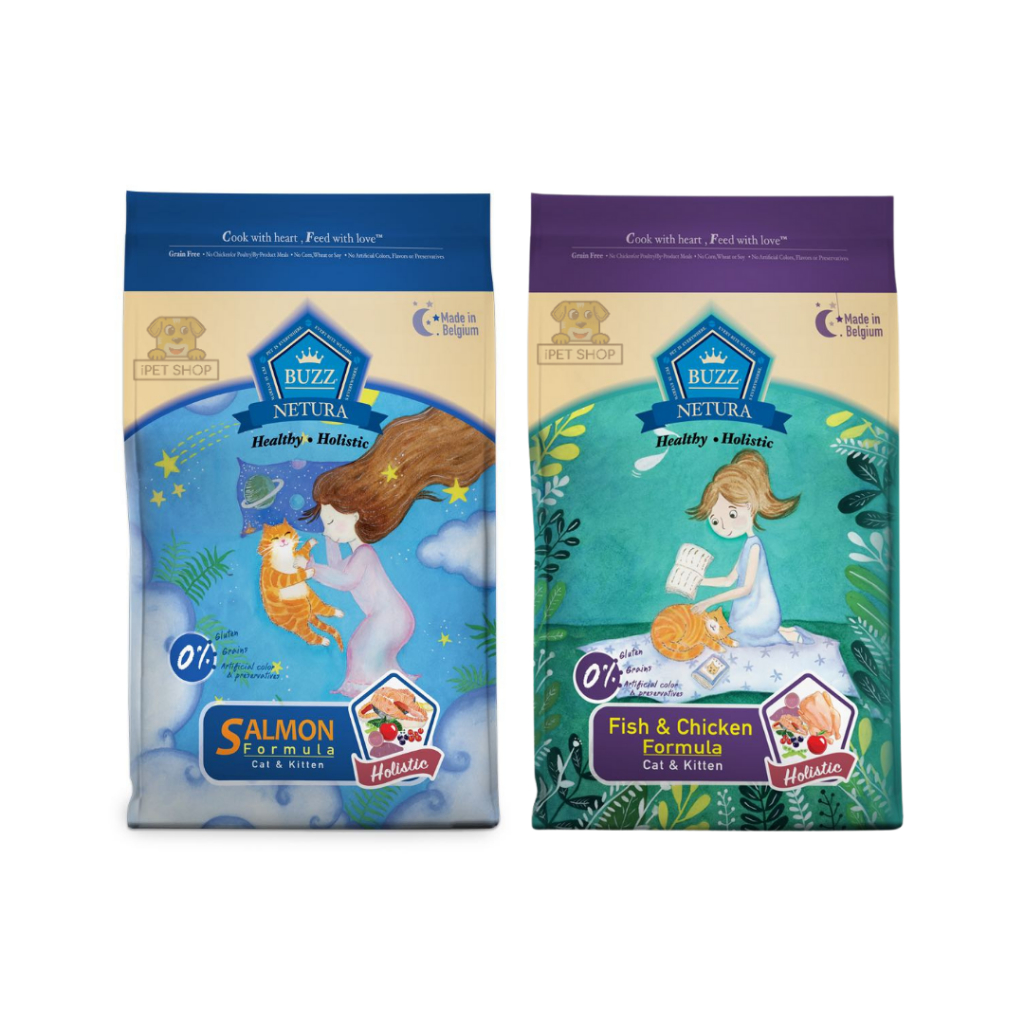 Buzz Natura อาหารแมวบัซซ์เนจูร่า 1kg (ส่งด่วน ในพื้นที่ที่รองรับ ตัดรอบเช้า รอรับในวัน)