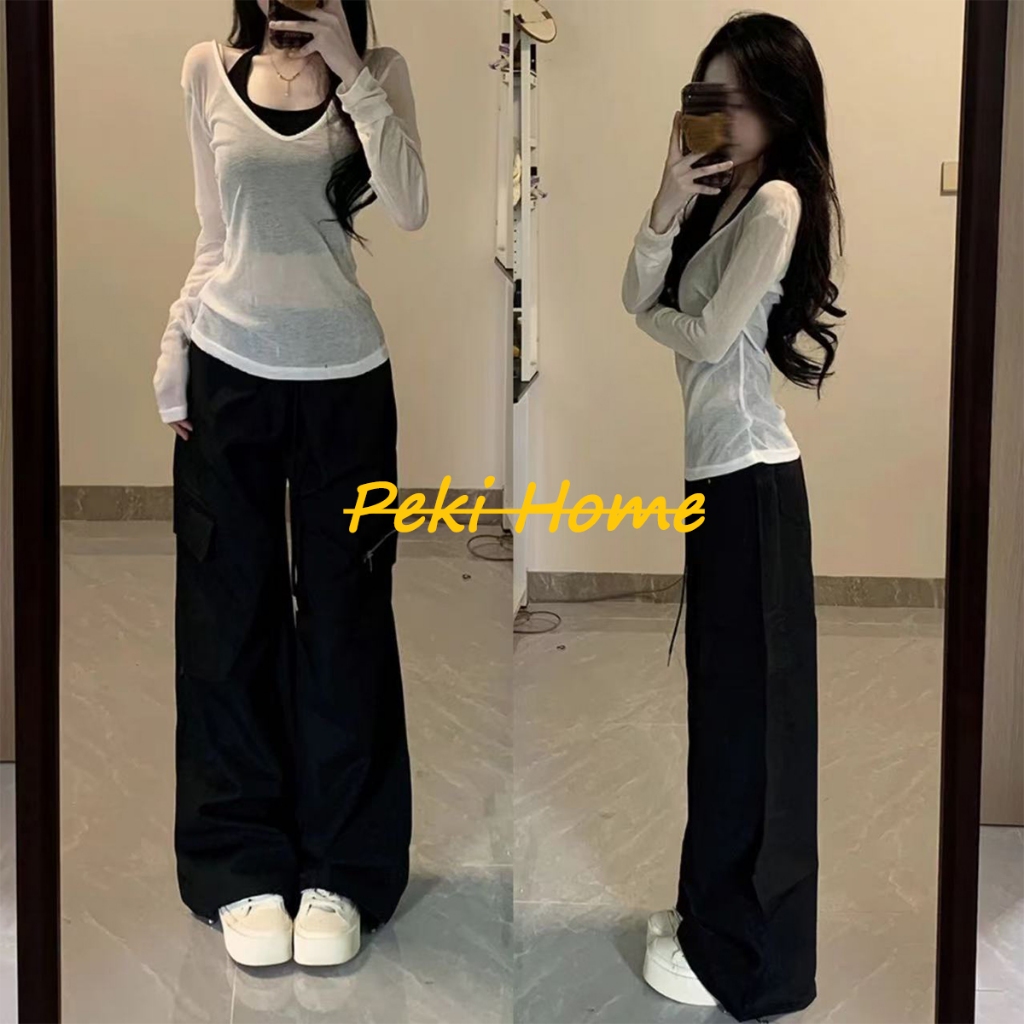 เสื้อแขนยาวผ้าตาข่ายป้องกันแสงแดด ชุดสองชิ้น สไตล์สวยหวาน