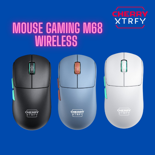 CHERRY XTRFY Mouse Gaming M68 Wireless 1K ประกัน 2 ปี