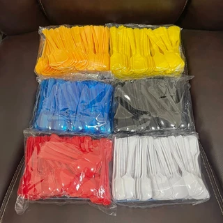 ช้อนพลาสติก 100 คัน ช้อนพาย ช้อนไอศกรีม