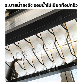 KZ [ตู้เก็บจานมีฝาปิด] ชั้นวางของในครัวแบบ ชั้นวางจาน 2-ชั้น ตู้วางของอเนกประสงค์ กันฝุ่น คร่อมอ่างล้างจาน